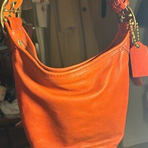 Coach 11422 dark Orange Leather Shoulder Bag